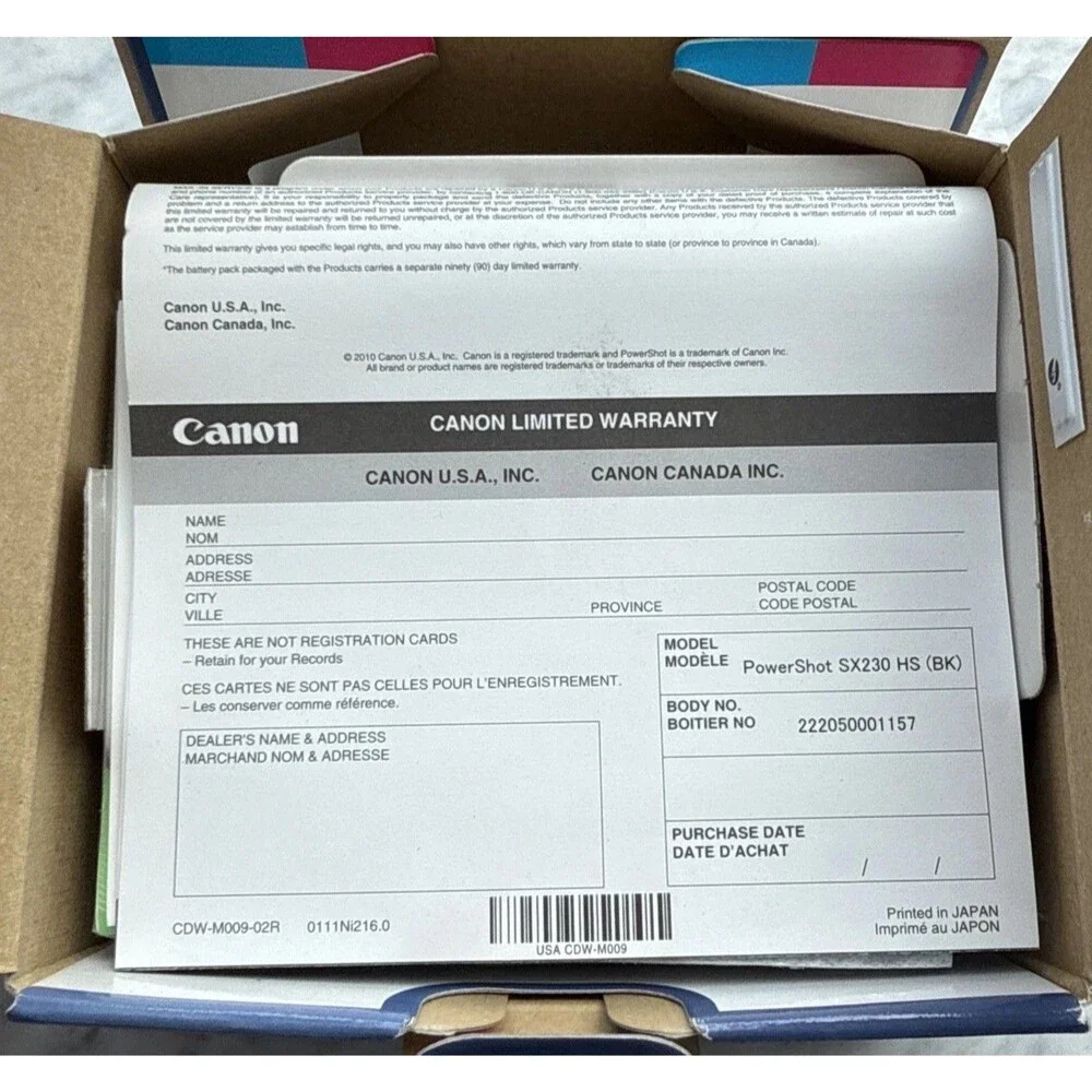 NEW Canon PowerShot SX230 HS 12.1 Digital Camera Open Box